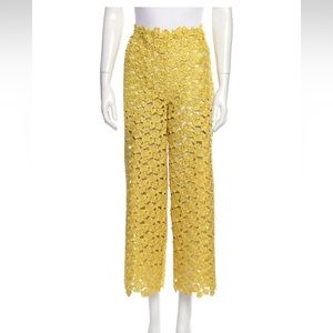 Rosie Assoulin Yellow Flower Wide Leg Pants